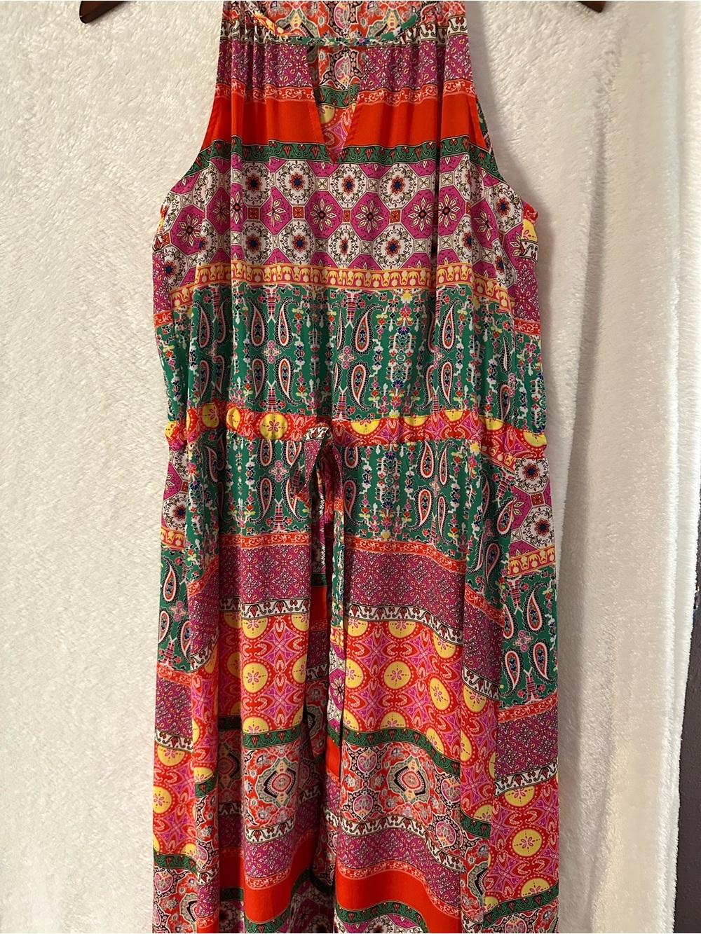 Collective Concepts Maxi Dress in Orange, Pink & Green